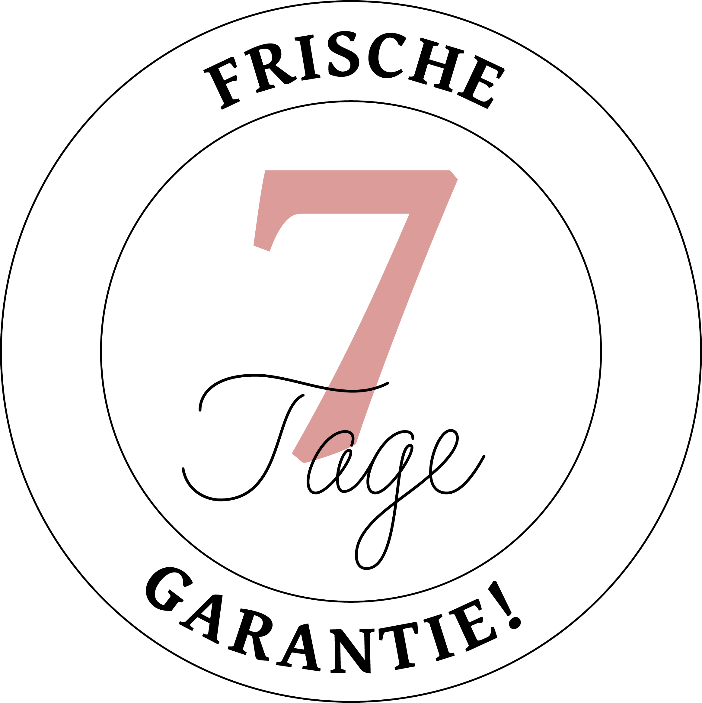 Siegel mit Beschriftung 7 Tage Frische Garantie